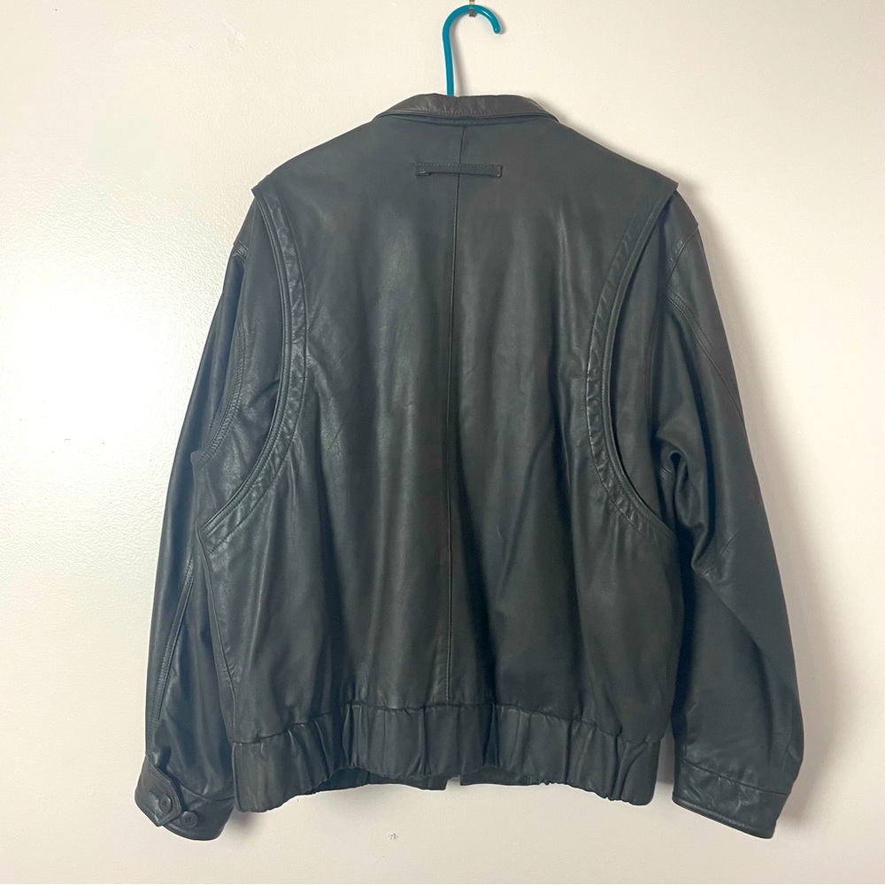 London Fog Leather Coat Zip and Button Zip Out Lining Brown 48 - Picture 7 of 14